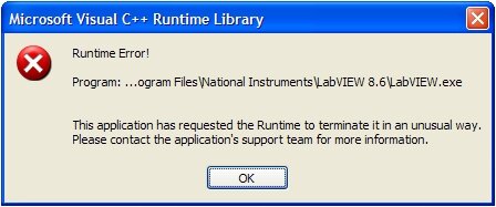 This application has requested the runtime to terminate it in an unusual way как исправить